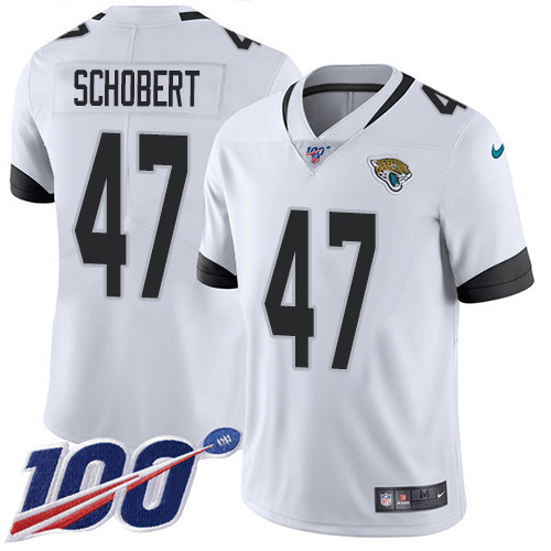 Jacksonville Jaguars 47 Joe Schobert White Youth Stitched NFL 100th Season Vapor Untouchable Limited Jersey